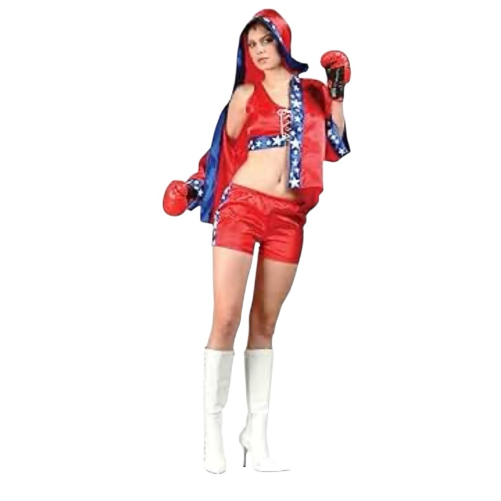 Knock Out Sexy Red and Blue Boxing Costume. NWT